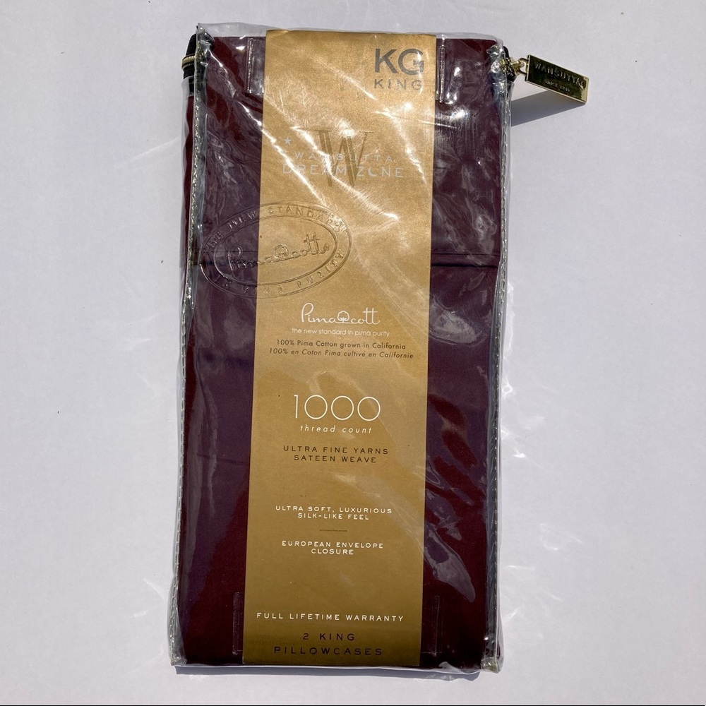 Wamsutta Dream Zone Pillow Cases King Pair 1000 Thread Count Pima Cotton New